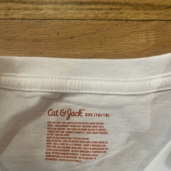 Cat & Jack Boys T Shirt Dinosaur Wearing Headphones XXL (16/18) NWT - Picture 3 of 4